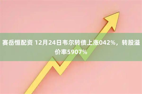 赛岳恒配资 12月24日韦尔转债上涨042%，转股溢价率5907%